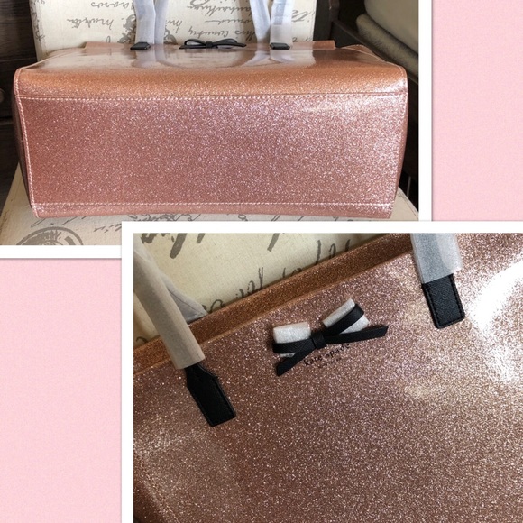✨KATE SPADE✨LAST 1! Rosegold Glitter Tote NEW! - Picture 5 of 8